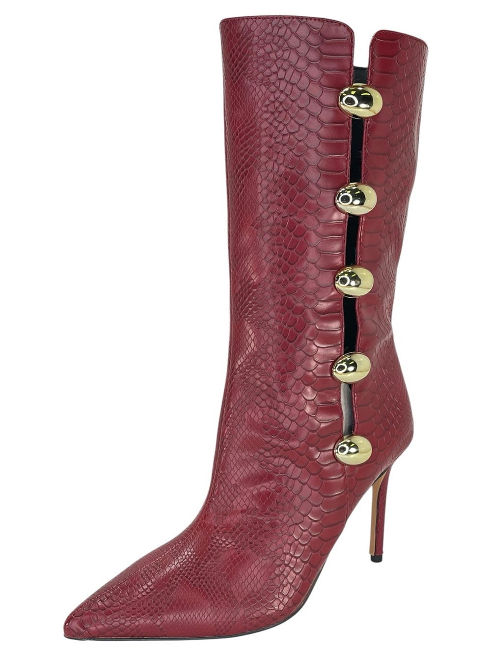 Katy Perry Revival Ornament Red Faux Leather Womens Mid-Calf Boots Size 8.5M - Picture 2 of 13
